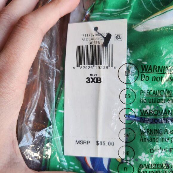 NWT Polo Ralph Lauren Hawaiian Traveller Tropical Swim Shorts Men Sz 3XB Green - Picture 7 of 7